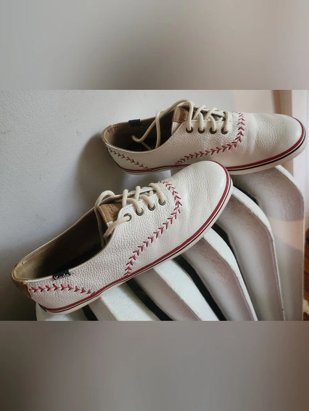 Keds Champion Pennant Leather Sneakers Baseball Sz. 7